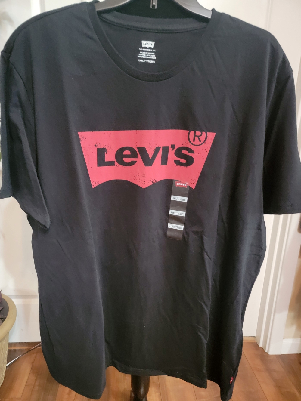 (#67) Levi's Black Tee with Red Batwing Logo
